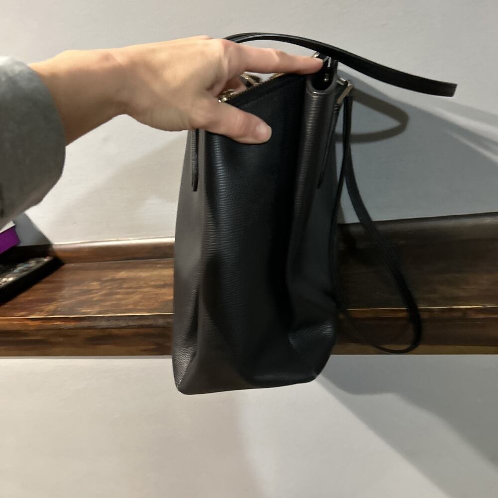 Kate Spade M293 Black Pebble Leather Tote 3 Compartments - Picture 8 of 16
